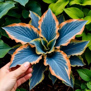 Хоста Океан Вью купить по цене от 960р. в интернет-магазине «Посадика» с доставкой почтой в в Комсомольске и по всей России – [изображение №1].